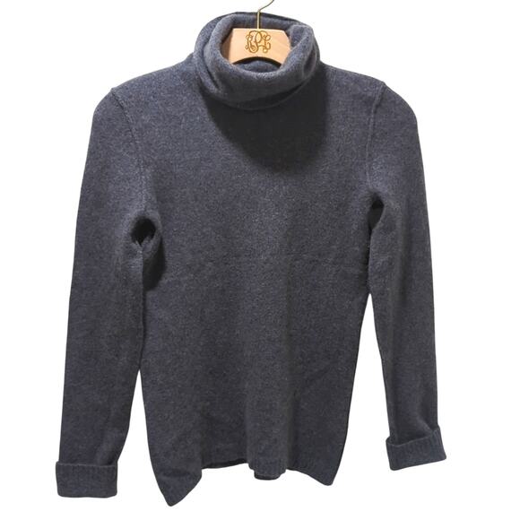 Aqua Sweaters - AQUA Cashmere Grey Turtleneck Sweater Women's Size S Charcoal Grey 100% Cashmere